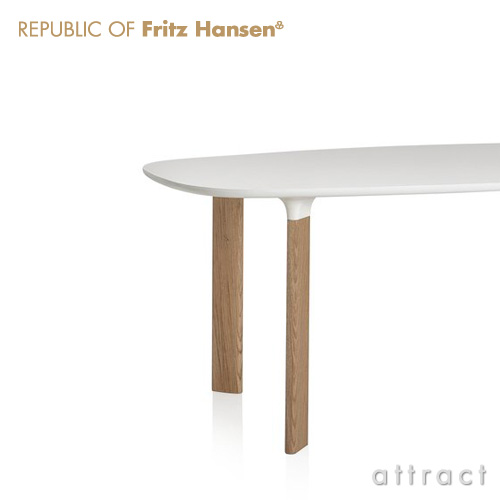 Fritz Hansen フリッツハンセン ANALOG アナログ テーブル JH43 天板：ホワイトラミネート （サイズ：130cm） ウッドレッグ：オーク （日本限定サイズ） デザイン：ハイメ・アジョン
