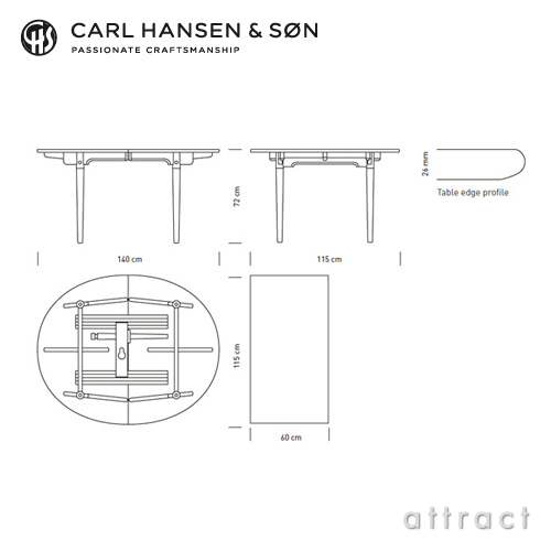 Carl Hansen & Son カールハンセン＆サン CH337 伸長式 ダイニングテーブル W140～200cm デザイン：ハンス・J・ウェグナー